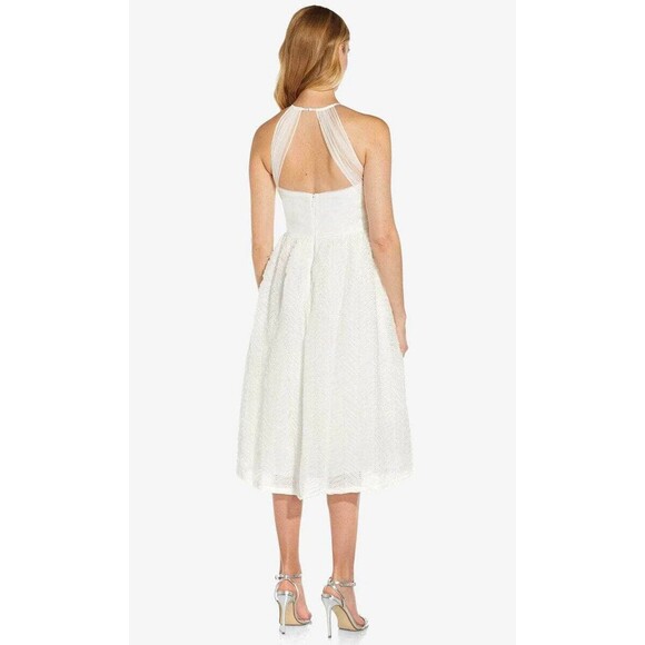 NWT Adrianna Papell AP1E207841 - Halter Sleeveless Formal Dress White Sz 12 - Picture 4 of 11